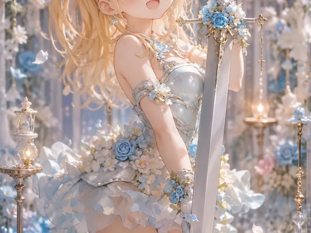 Floral Aqua Dome Anime Knight preview image 1