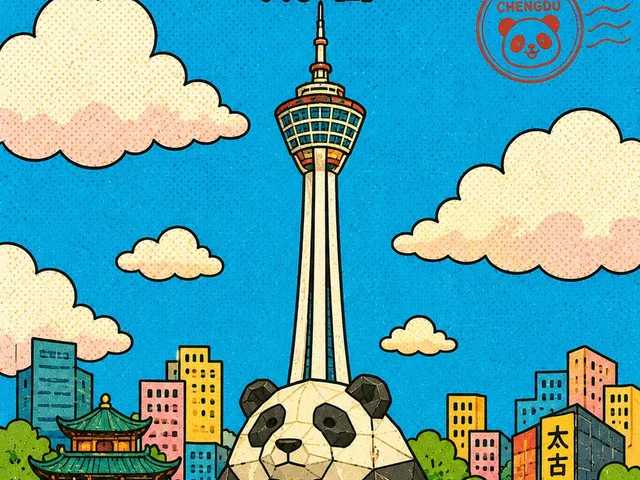 可爱复古成都卡通海报 preview image 1