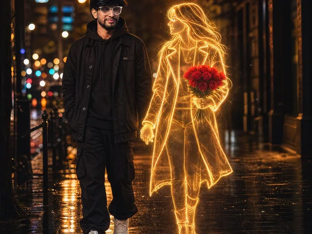 Glowing Hologram Night Scene preview image 1
