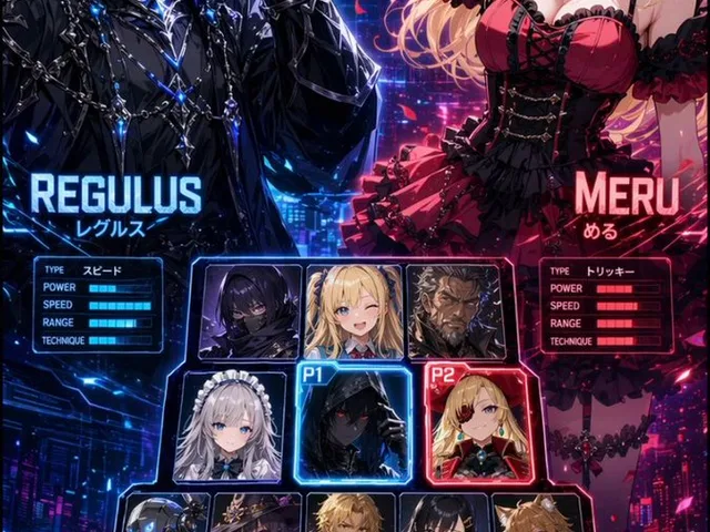 Cyberpunk Anime Character Select Screen preview image 1