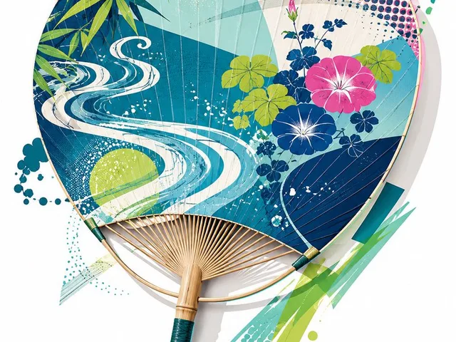 Stylish Japanese Summer Fan Illustration preview image 1