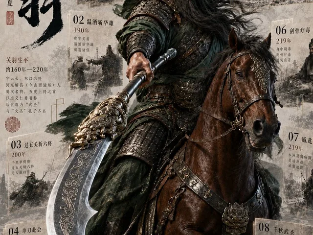 Guan Yu Historical Infographic Poster preview image 1