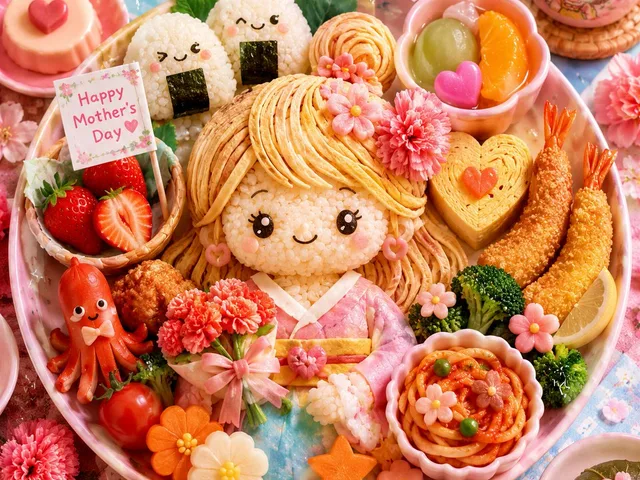 Kawaii Mother's Day Bento Food Art preview image 1