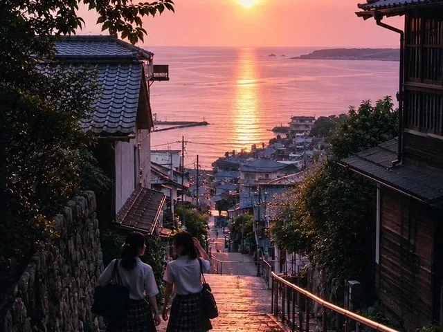 Nostalgic Japanese Seaside Sunset preview image 1
