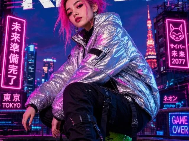 Cyberpunk Future Ready Fashion Poster preview image 1