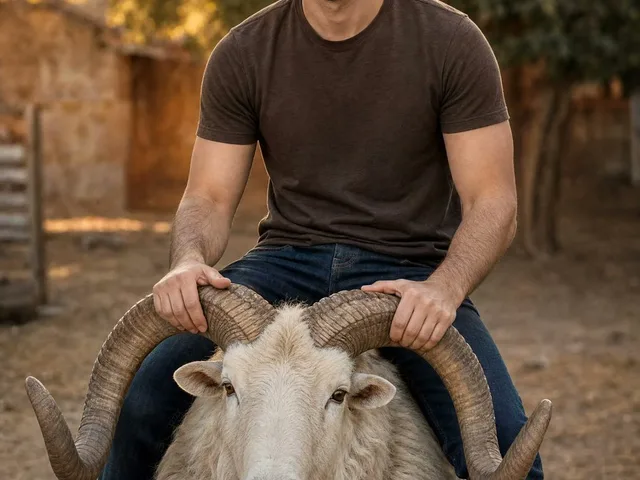 Man Riding a White Ram preview image 1