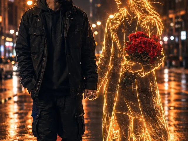 Holographic Woman in Urban Night preview image 1