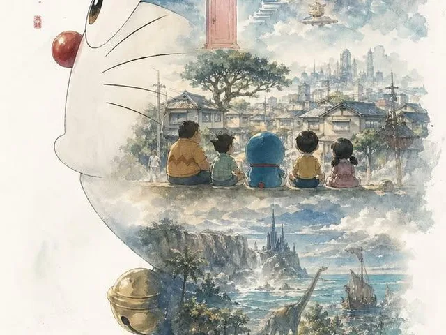 Doraemon Watercolor Silhouette Dreamscapes preview image 1
