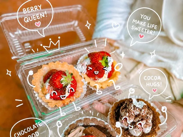 Kawaii Dessert Food Photography with Doodles preview image 1