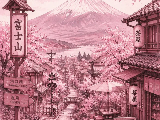 Watercolor Mount Fuji Travel Poster preview image 1