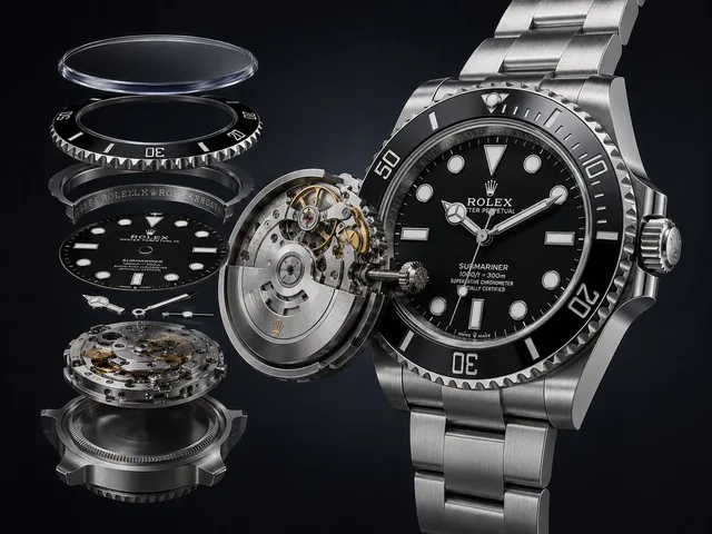 Exploded Luxury Dive Watch Render preview image 1
