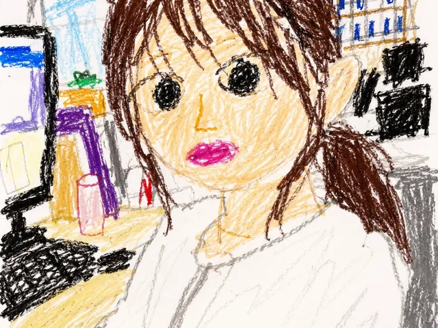 Toddler Crayon Office Selfie preview image 1