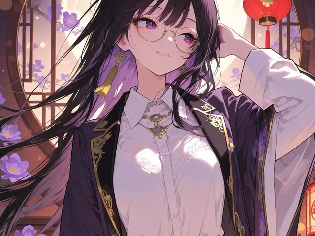 Moonlit Anime Woman in Ornate Kimono preview image 1