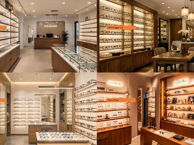 Four-Panel Eyewear Store Model Comparison preview image 1