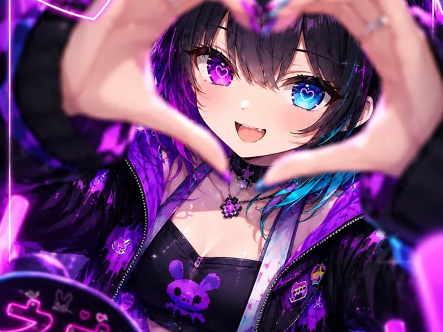 Neon Anime Idol Fan Poster preview image 1