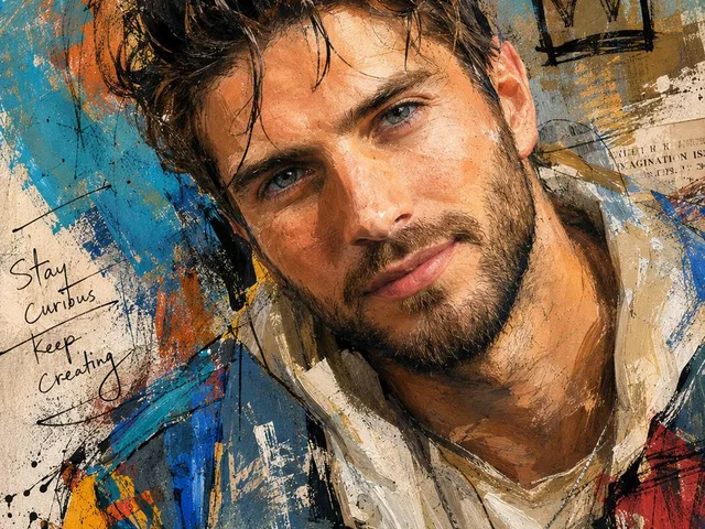 Handcrafted Mixed Media Portrait Painting preview image 1
