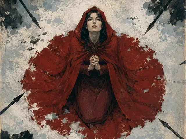 Crimson Cloak in Snow Illustration preview image 1
