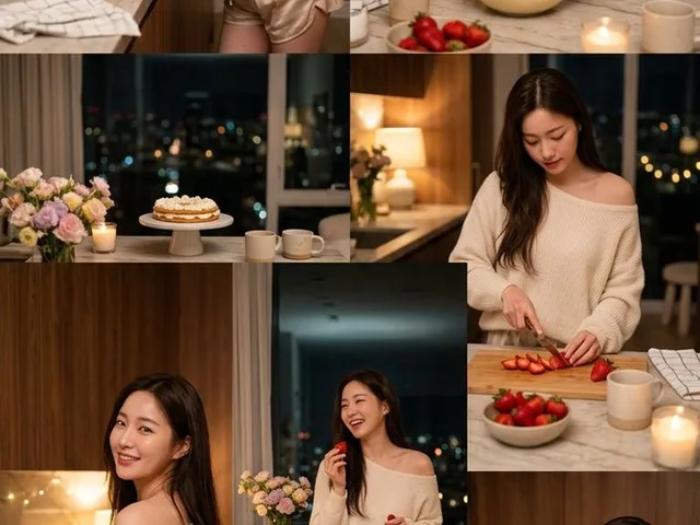 Korean Girl Kitchen Cooking Aesthetic preview image 1