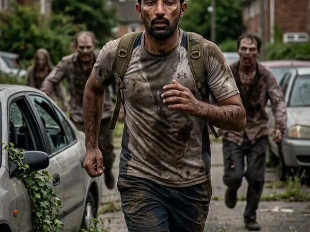 Desperate Runner on Stormy Street preview image 1