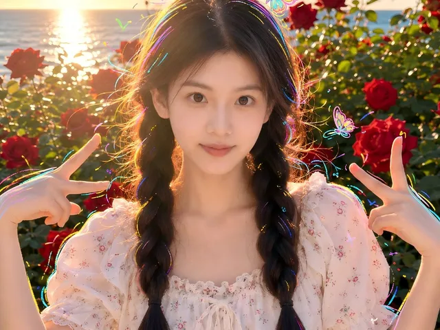 Sunset Seaside Rose Portrait preview image 1