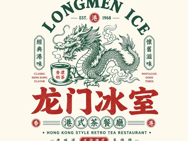 Retro Chinese Catering Badge Logo preview image 1
