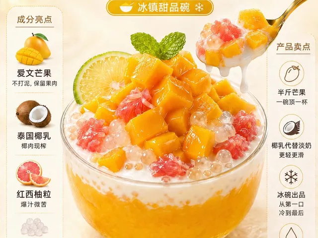 Mango Coconut Dessert Poster preview image 1