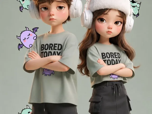 Bored Club Chibi Kids Poster preview image 1