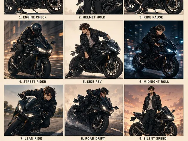 Anime Character Motorbike Pose Sheet preview image 1