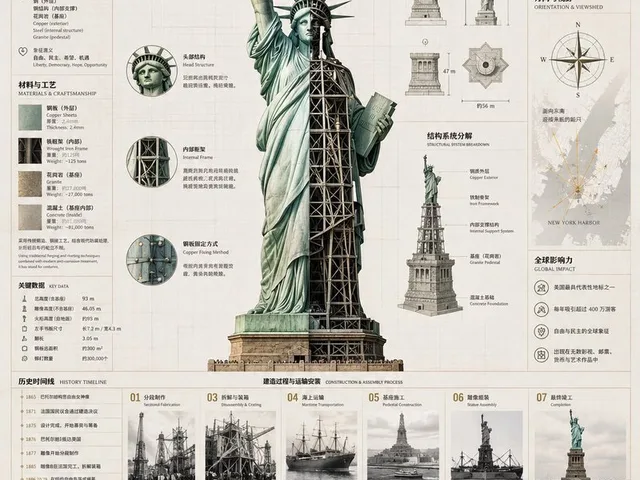 Statue of Liberty Technical Infographic preview image 1