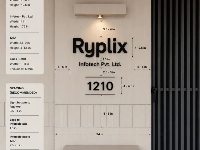 Office Signage Dimension Mockup preview image 1