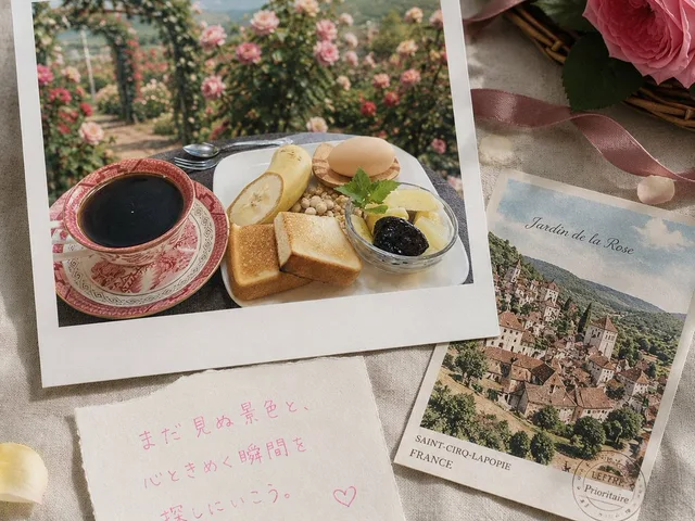 Rose Garden Travel Postcard Flat Lay preview image 1