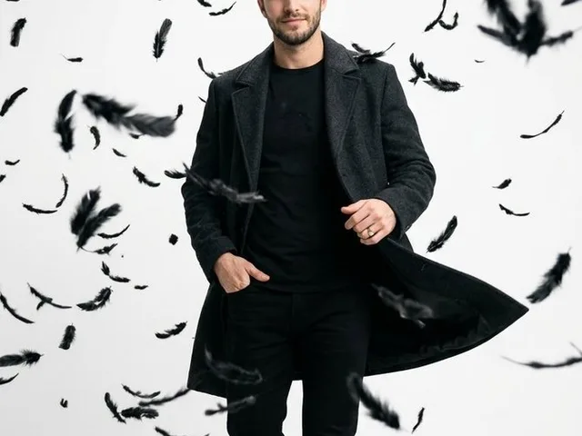 Cinematic Studio Portrait with Floating Feathers preview image 1