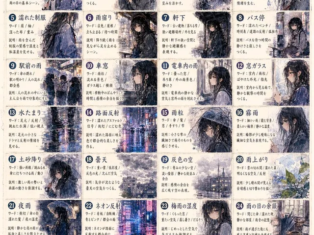 Rainy Day Anime Vocabulary Sheet preview image 1