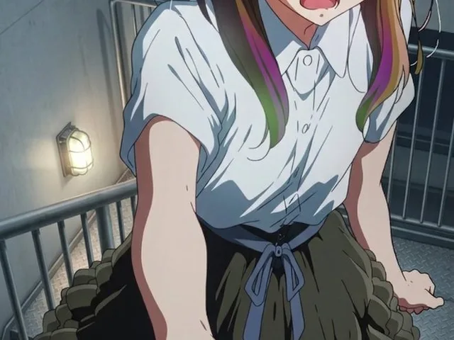 Anime Girl in Emergency Stairwell preview image 1
