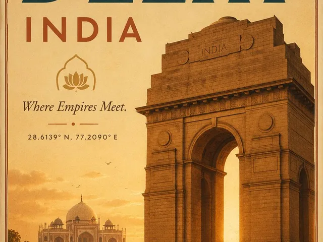 Vintage Delhi Travel Poster preview image 1