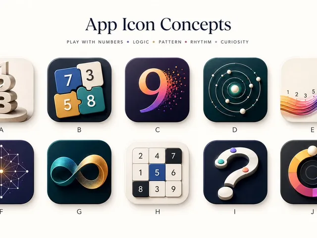 Number Puzzle App Icon Concepts preview image 1