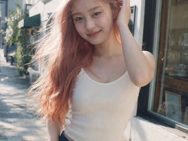 Candid Pink-Haired Street Portrait preview image 1