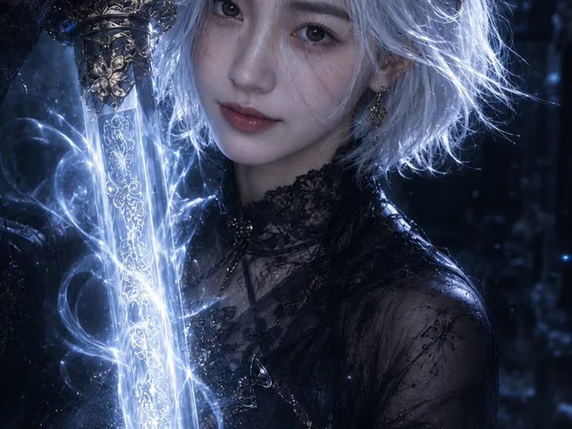 Moonlit Dark Fantasy Sword Maiden preview image 1