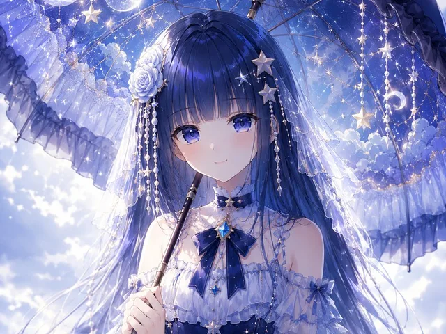 Celestial Anime Umbrella Portrait preview image 1