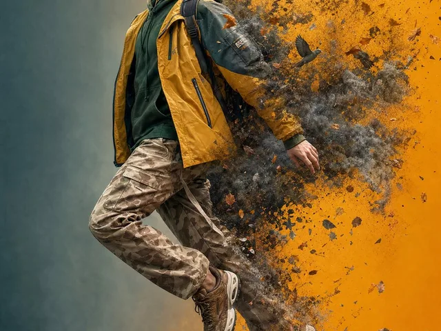 Surreal Floating Man Dissolving Into Ash preview image 1