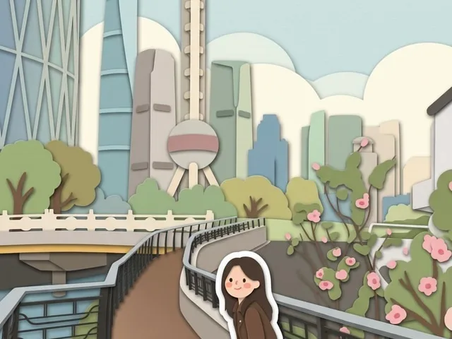Chibi Sticker Paper-cut City Illustration preview image 1