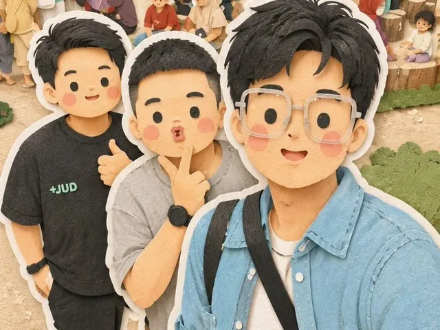 Kawaii Family Travel Paper-Cut Collage preview image 1