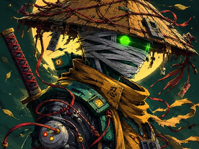 Cyberpunk Samurai and Ninja Art preview image 1