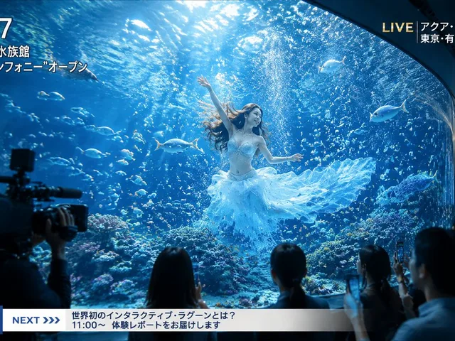 Futuristic Aquarium Mermaid Scene preview image 1