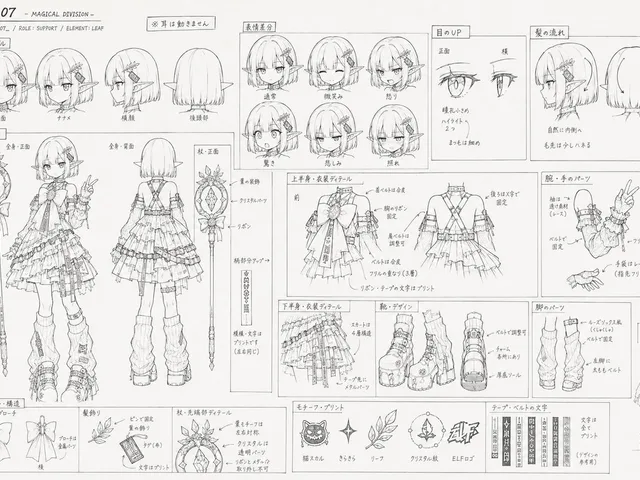 Professional Anime Character Line Art Sheet preview image 1