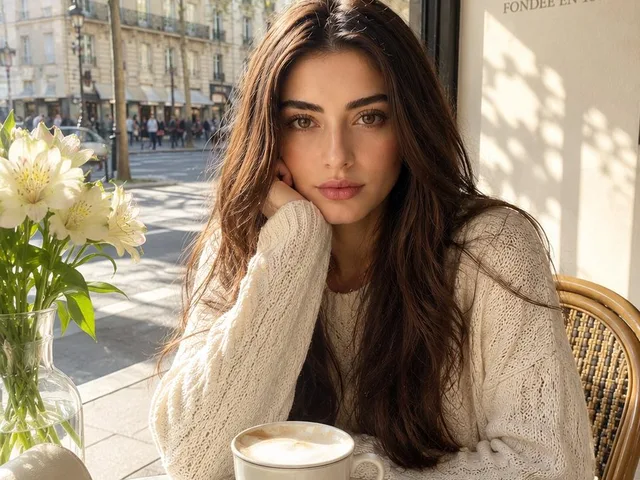 Luxury Parisian Cafe Fashion Photo preview image 1