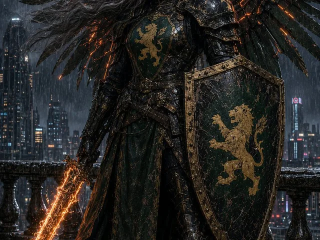 Cyberpunk Winged Lion Knight preview image 1