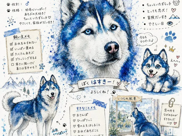Japanese Husky Sketchbook Profile preview image 1
