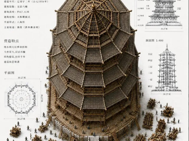 Chinese Wooden Pagoda Construction Board preview image 1