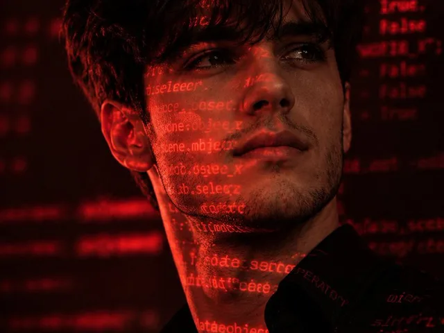 Cyberpunk Hacker Red Portrait preview image 1